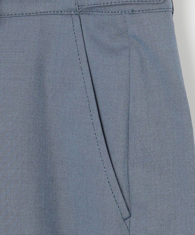 J.PRESS LADIES 【WEB限定カラーあり・セットアップ対応・洗える・撥水・防汚】コットンFITTYシャーク ワイド アンクル パンツ ダルブルー系