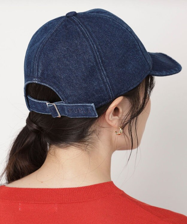 MOONBAT FURLA(フルラ)デニムキャップ  UVカット 帽子 ネイビーブルー