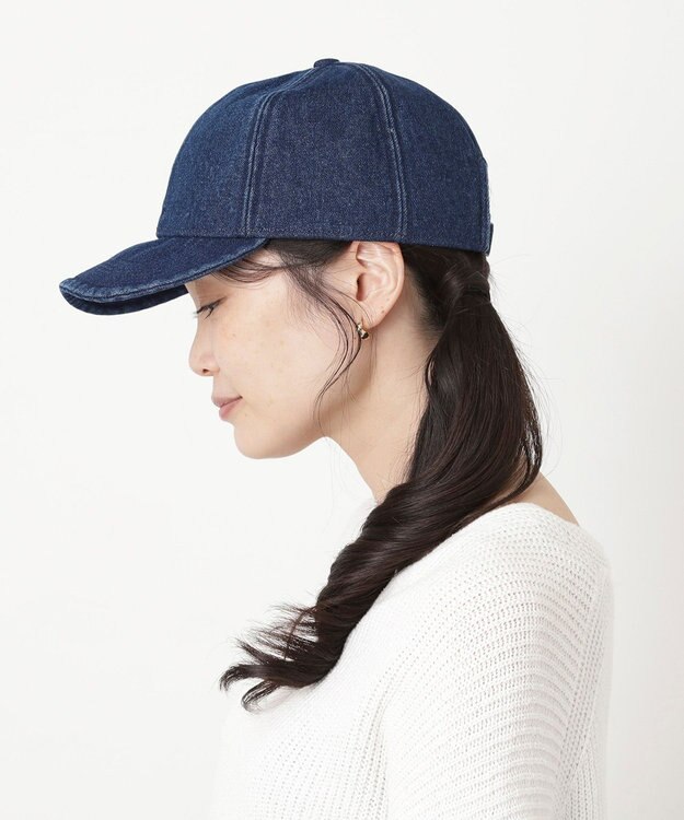 MOONBAT FURLA(フルラ)デニムキャップ  UVカット 帽子 ネイビーブルー