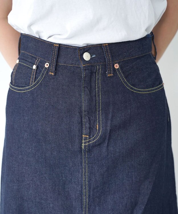 caqu FS 4/5丈 デニムスカート rinse