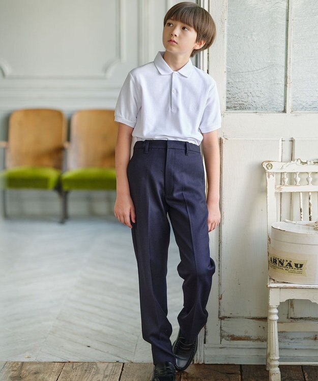 J.PRESS KIDS 【140-170cm】40/2鹿の子 半袖 ポロシャツ ホワイト系