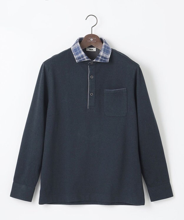 JOSEPH ABBOUD 【保温性/滑らかな肌触り/多機能ポロシャツ】 ウィンターダディー ポロシャツ ネイビー系4