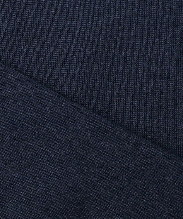 23区 S 【洗える】ウーステッドウール ポロニット ネイビー系