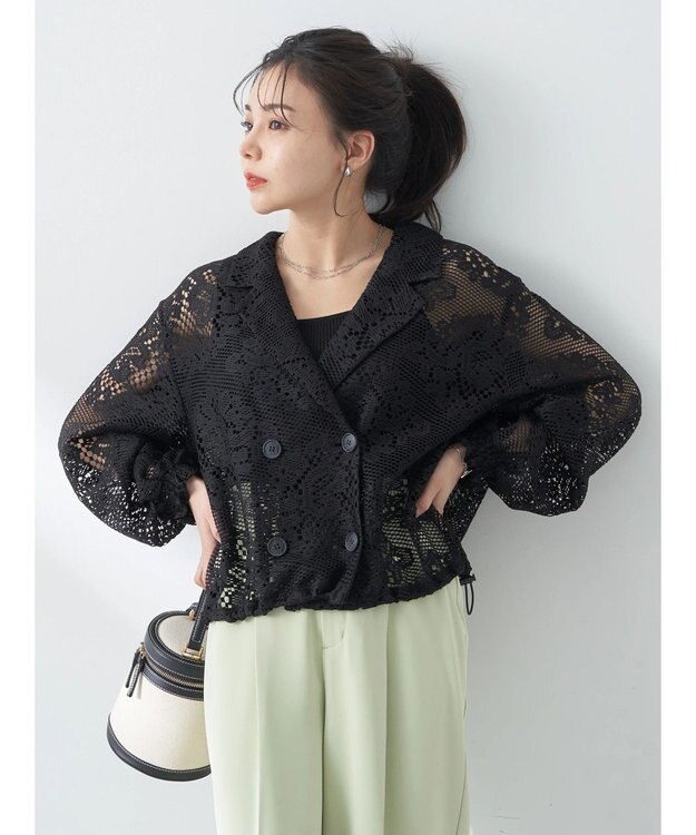 earth music&ecology レースジャケット Black