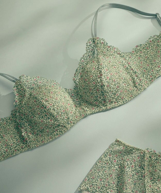 une nana cool MADE WITH LIBERTY FABRIC 特別な日以外の364日つけたくなるブラ 364ブラ レース ライトオリーブ