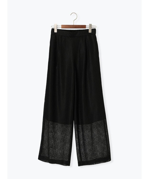 Te chichi クレープメッシュストレートパンツ（セットアップ可） ブラック