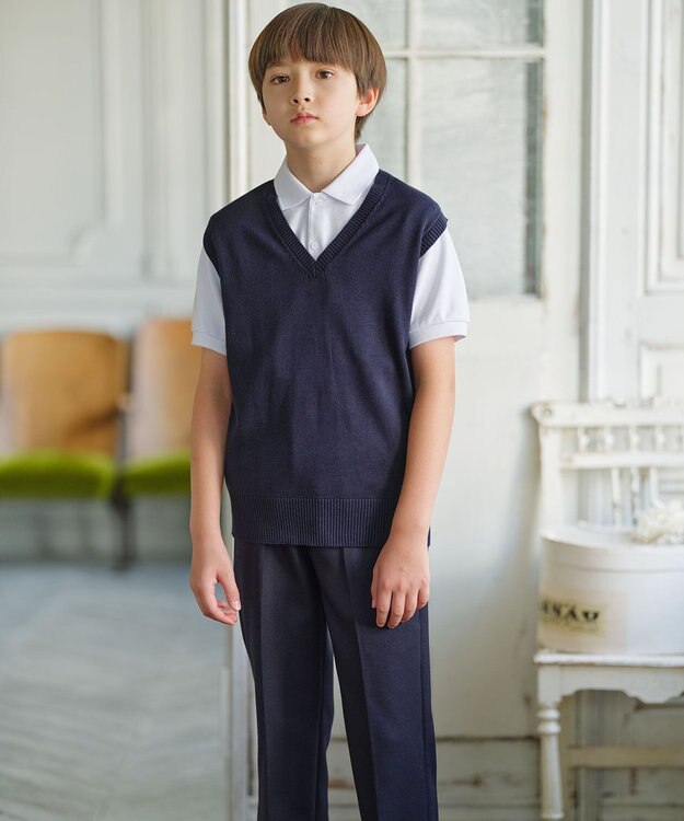 J.PRESS KIDS 【140-170cm】40/2鹿の子 半袖 ポロシャツ ホワイト系