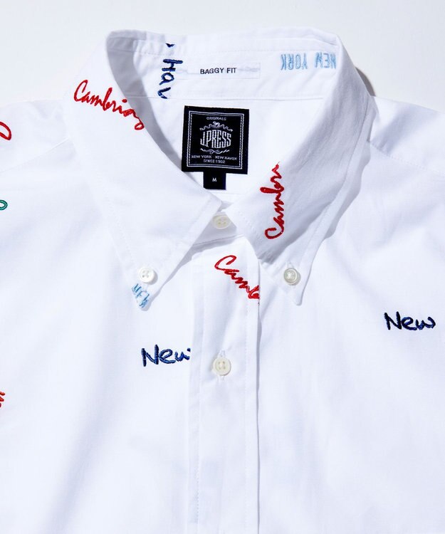 J.PRESS MEN 【J.PRESS ORIGINALS】EMBBAGGY B.D. SHIRT / BAGGY FIT ホワイト系