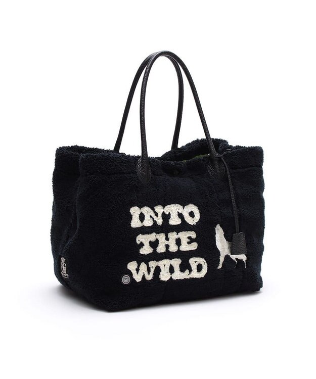 A.D.M.J. 【もこもこ】オスカー/コード刺しゅうキューブトート34cm(Dカン＋) PITCH BLACK