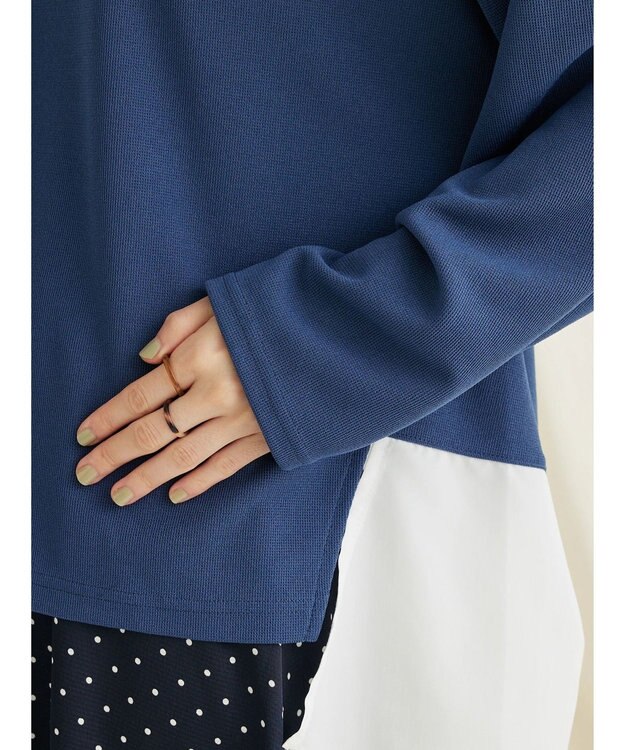 CRAFT STANDARD BOUTIQUE 布帛切替デザインプルオーバー Navy