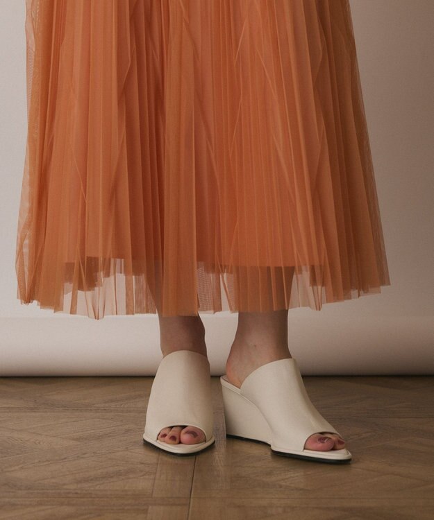 GRACE CONTINENTAL チュールマチプリーツスカート オレンジ
