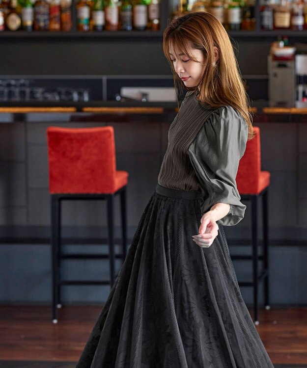 Tiaclasse 【洗える】袖ドッキングリブニットトップス モカ