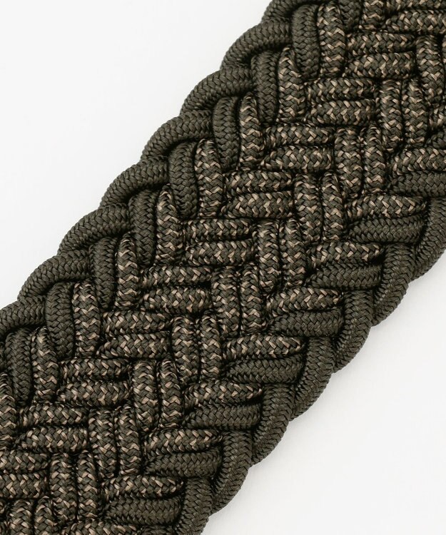 JOSEPH ABBOUD 【イタリア素材・ストレッチ・日本製】メランジヘリンボーン ベルト ダークグリーン系