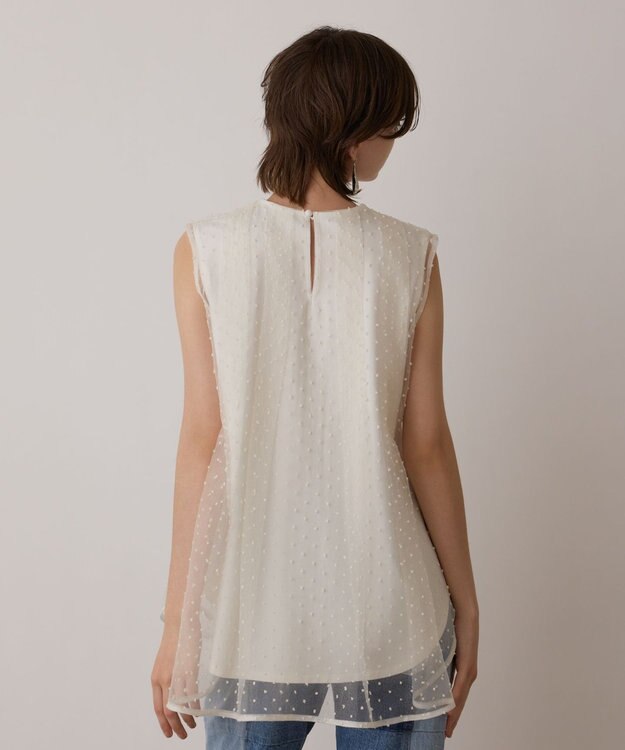 GRACE CONTINENTAL シアージャガードカットトップ ホワイト
