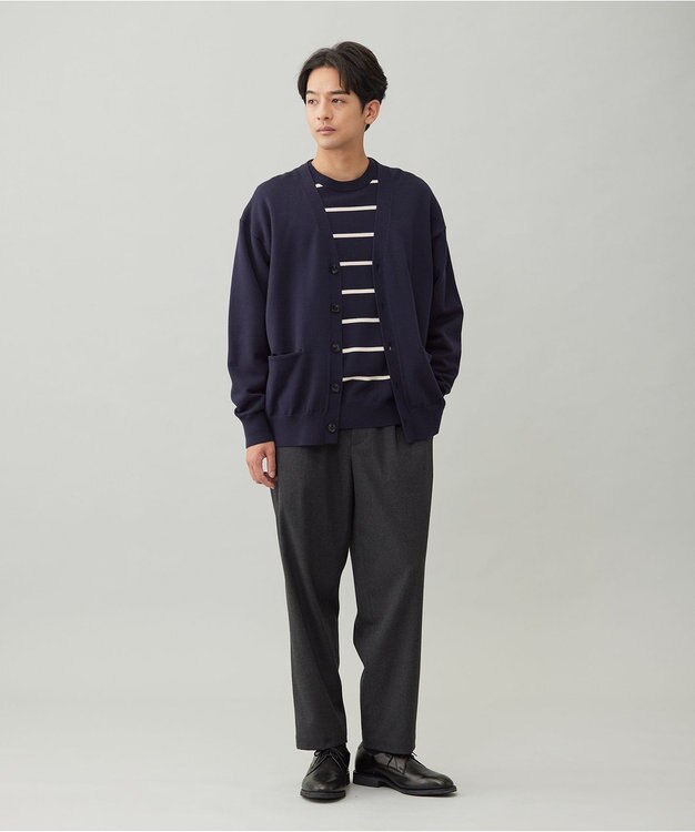 UNFILO MENS 【OCEANS 雑誌・web・YouTube 掲載】FLANNEL TOUCH 機能美パンツ ワイド グレー