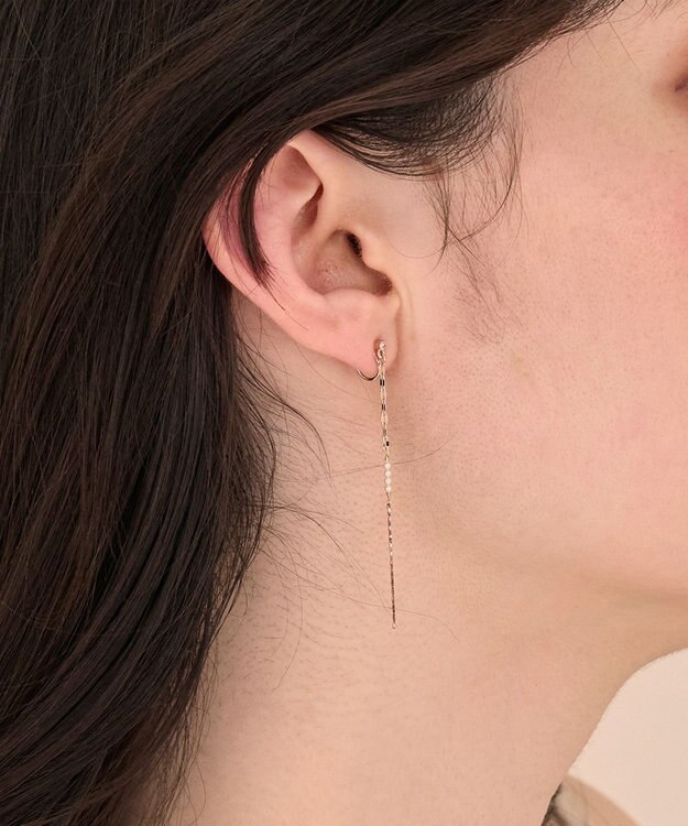 Phoebe 〈痛くないシリーズ/金属アレルギー対応〉ルミナスビジューライトフィットイヤリング 揺れる/パール シャンパンゴールド