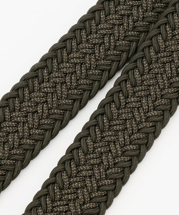 JOSEPH ABBOUD 【イタリア素材・ストレッチ・日本製】メランジヘリンボーン ベルト ダークグリーン系