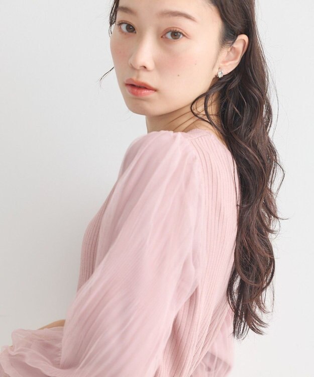 earth music&ecology マジョリカプリーツチュールニットプルオーバー