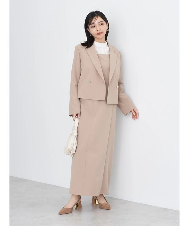 earth music&ecology ショートテーラードジャケット Beige