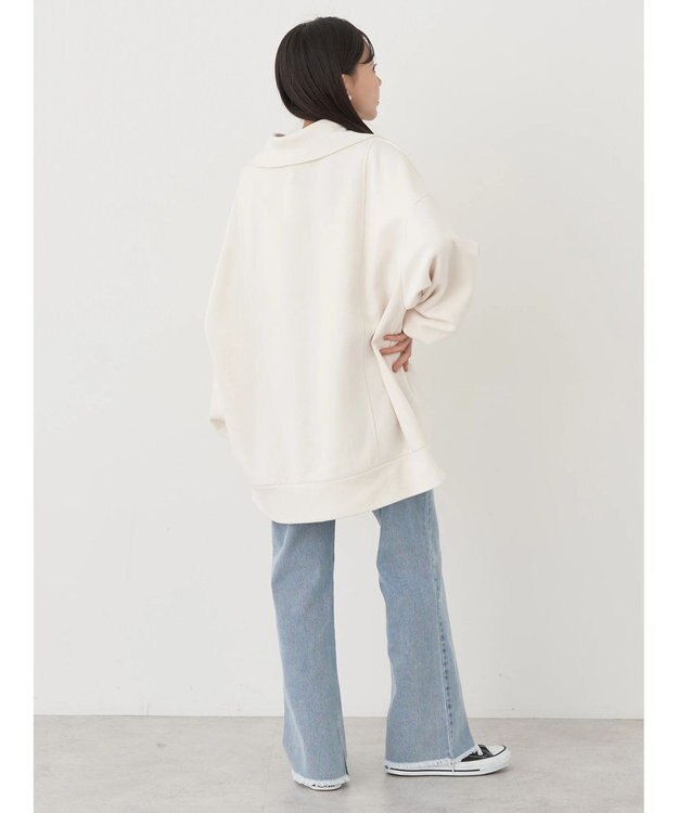 earth music&ecology スタンドｚｉｐダンボールチュニック Ivory