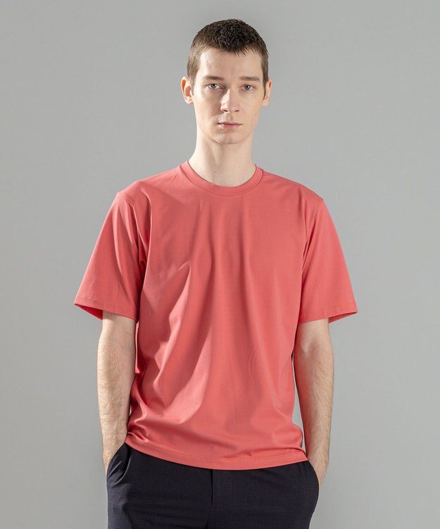 JOSEPH HOMME 新素材【新色追加】ハイゲージベアスムース　クルーネックＴシャツ オールドローズ系