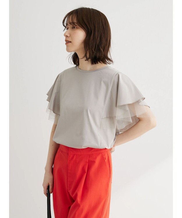 Green Parks ・ＥＬＥＮＣＡＲＥ　ＤＵＥ　フレアスリーブＴシャツ Gray Beige