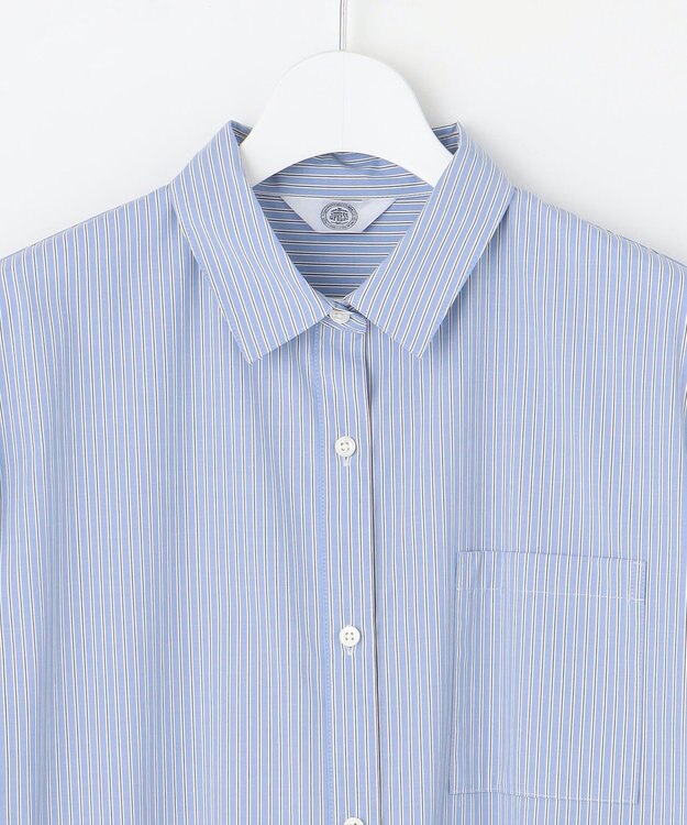 J.PRESS LADIES 【洗える・接触冷感・UVケア】エステネージュ シャツ ワンピース ブルーストライプ系