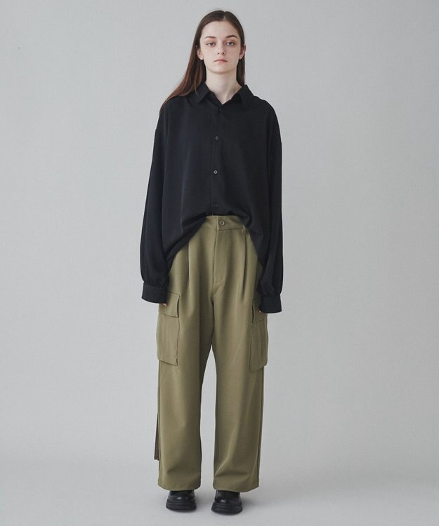 WEGO 【ユニセックス着用ITEM】トロミカーゴスラックス カーキ