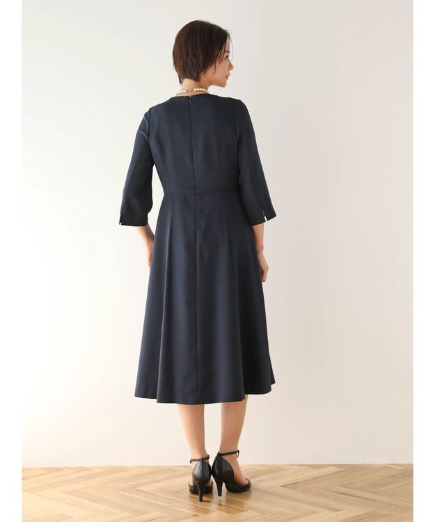 Green Parks ｅｆ－ｄｅ　フィット＆フレアワンピース Dark Navy