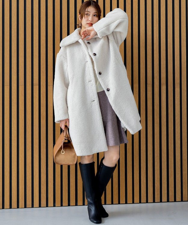 組曲 ネコアシツイードセミフレア スカート ダークブラウン系