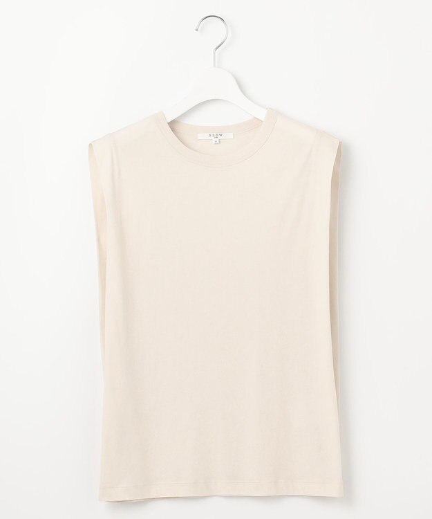 23区 S 【SLOW/一部店舗限定】シアーツイストシングルジャージー ノースリーブ カットソー ベージュ系