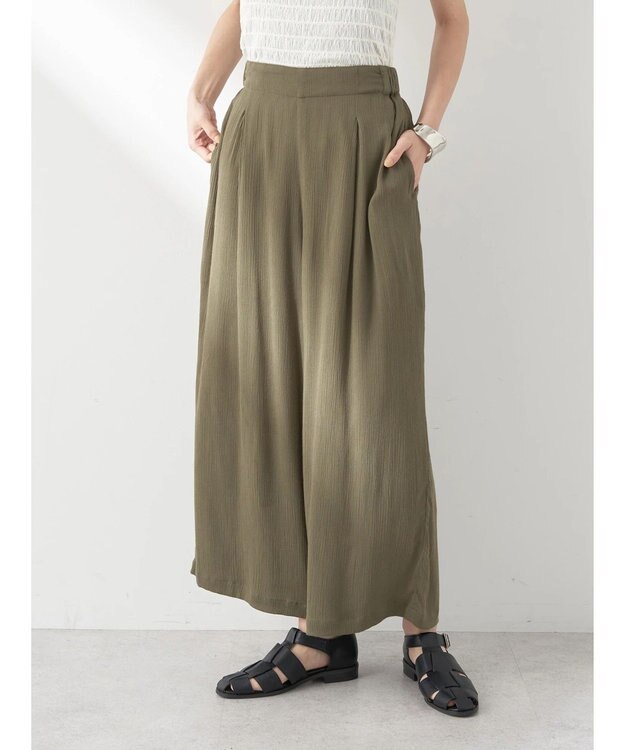 earth music&ecology レーヨンクレープイージーパンツ Khaki