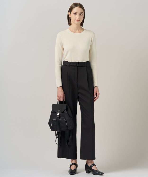 ICB 【洗える】 エクストラファインメリノ クルーネックプルオーバー オフホワイト系