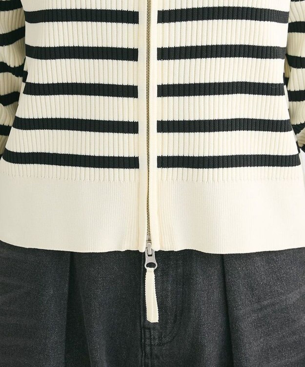 Green Parks ＺＩＰ付きニットカーディガン Border