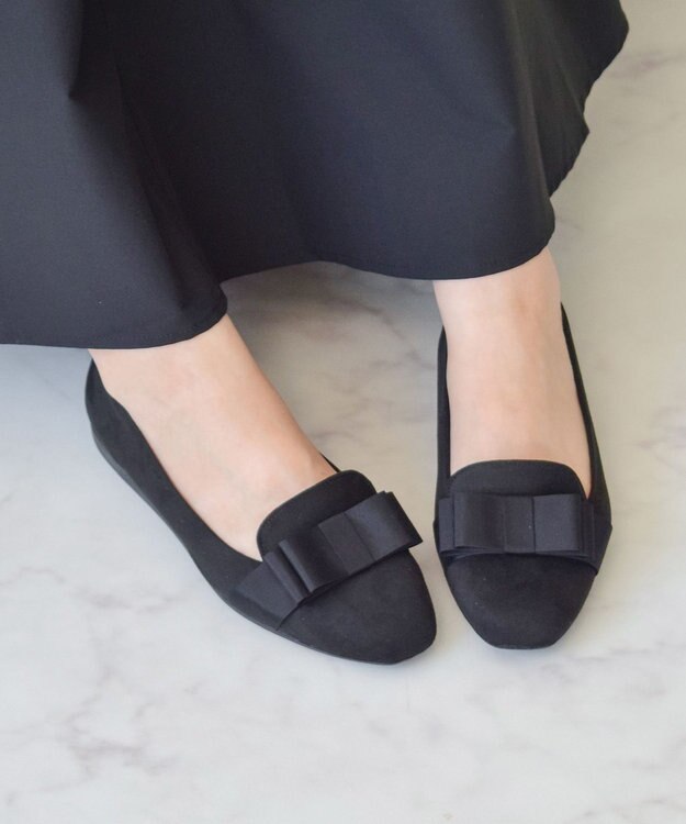 Bridget Birkin 【Bridget Birkin】グログランリボンレインオペラシューズ ブラックスウェード