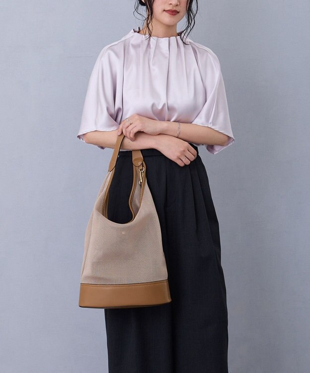 MioFIRANO TILE G001 トートバッグ ポーチ付き A4サイズ対応 BEIGE