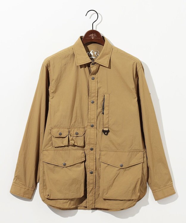 JOSEPH ABBOUD MOUNTAIN 【軽量/ストレッチ/ECO撥水】ライトワッシャーストレッチ アウトドア シャツ ベージュ系
