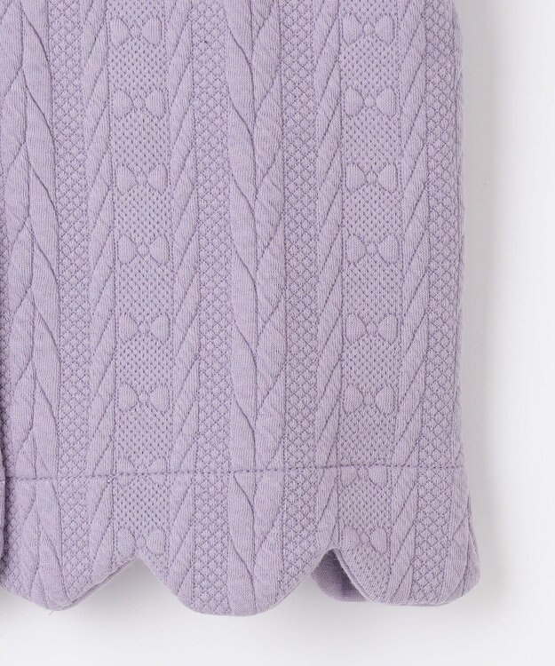 ANY KIDS ふくれ ジャガード カーディガン ラベンダー