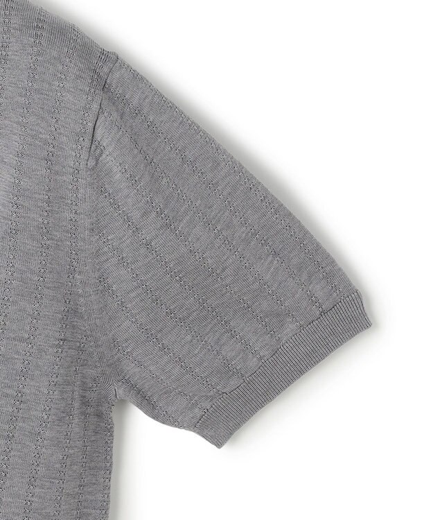 J.PRESS MEN シルクコットン ニットポロシャツ ライトグレー系