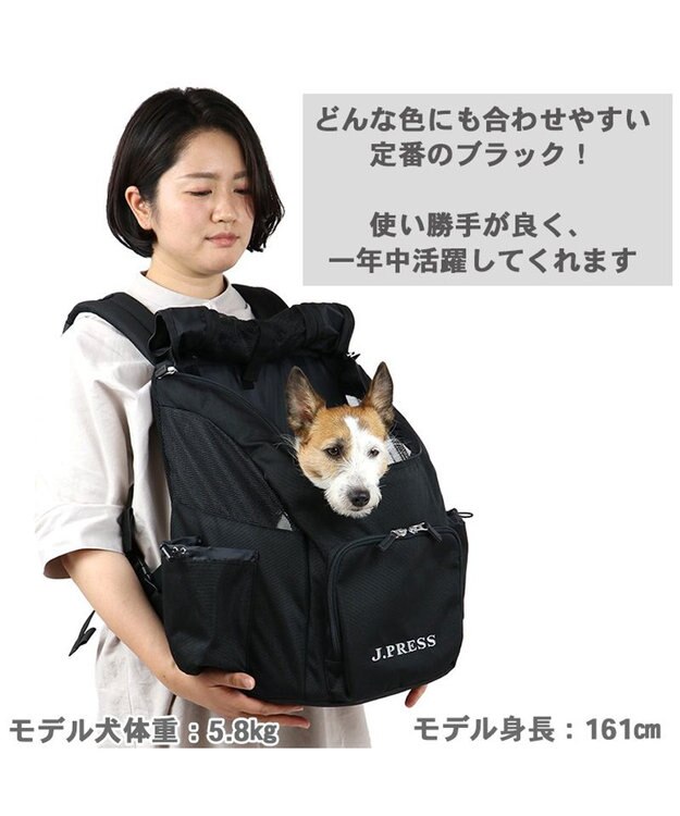 PET PARADISE J.PRESS ハグ＆リュック キャリーバッグ 《ブラック》小型犬 黒