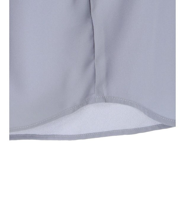 Green Parks 袖プリーツ衿付きブラウス Sax