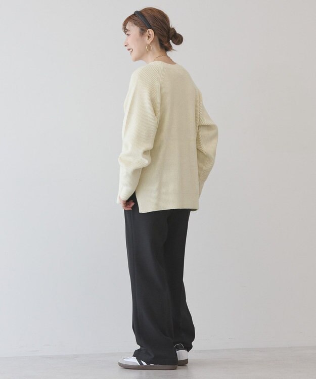 AMERICAN HOLIC バイパチラメ入りＶネック片畦ニットカーディガ Ivory