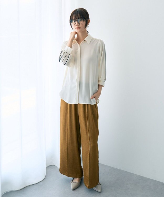 YECCA VECCA ラインプリーツスリーブシャツ Off White