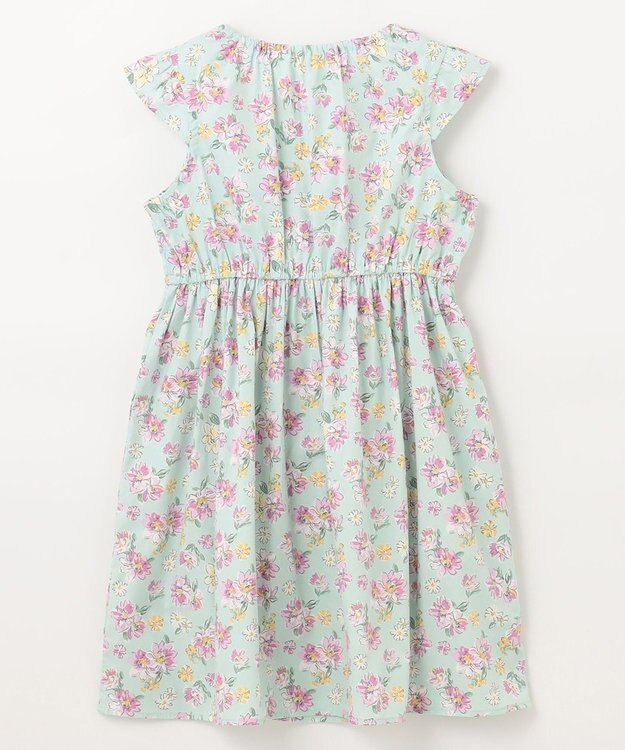 ANY KIDS プリント サマー ワンピース ミント×花柄