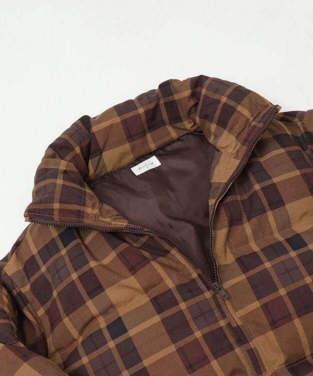WEGO 【ユニセックス着用ITEM/MLサイズ展開】チェックパファーブルゾン ブラウンチェック1
