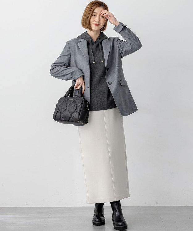 23区 キルティング ボストン バッグ ブラック系