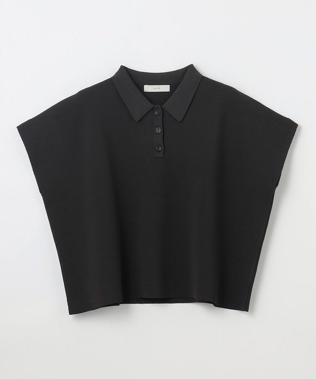 ANY ミラノリブニットポロ チャコール