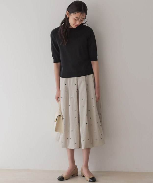 組曲 【WEB限定】ミニフラワーエンブロイダリー スカート ベージュ系7