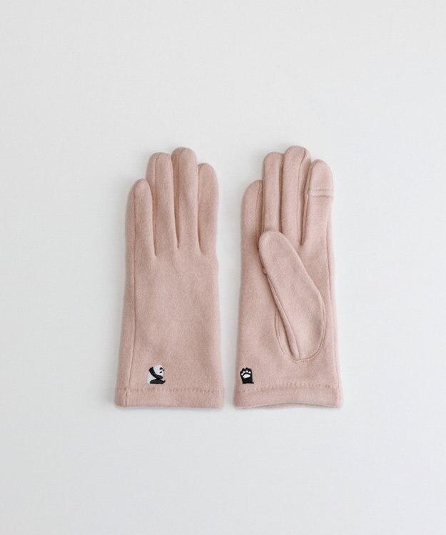 ORuKuBET パンダ刺繍ジャージグローブ(WOMEN)【タッチパネル対応】 ピンク