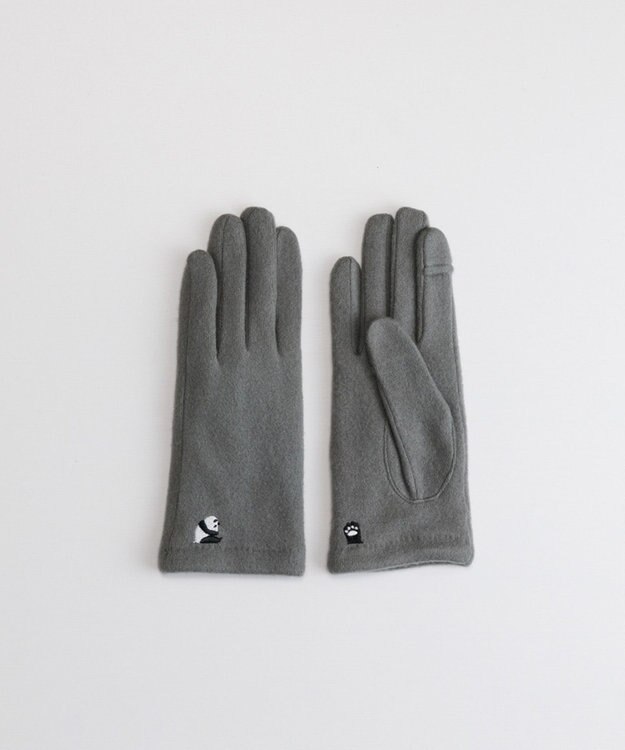 ORuKuBET パンダ刺繍ジャージグローブ(WOMEN)【タッチパネル対応】 グレー